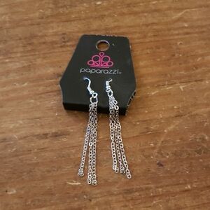 Paparazzi Silver Dangle Chain Earrings